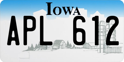 IA license plate APL612