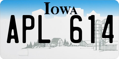 IA license plate APL614