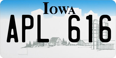 IA license plate APL616