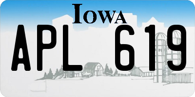 IA license plate APL619