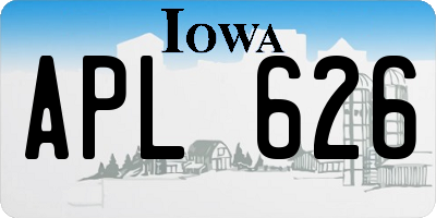IA license plate APL626