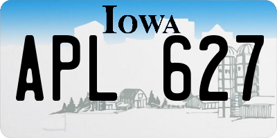 IA license plate APL627