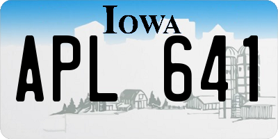 IA license plate APL641