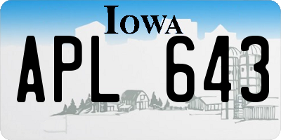 IA license plate APL643