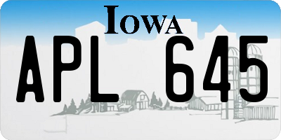 IA license plate APL645