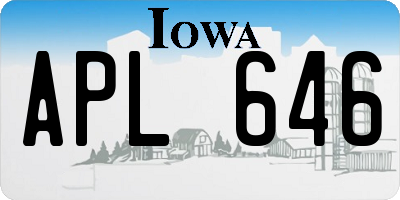 IA license plate APL646