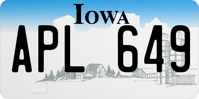 IA license plate APL649