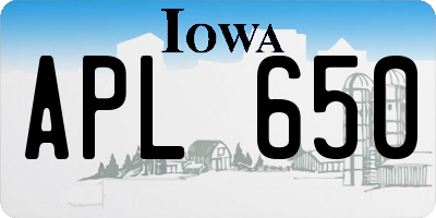 IA license plate APL650
