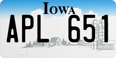 IA license plate APL651