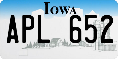 IA license plate APL652