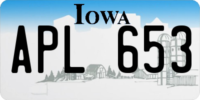 IA license plate APL653