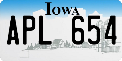 IA license plate APL654