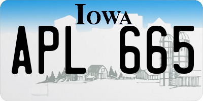 IA license plate APL665