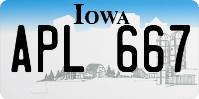 IA license plate APL667