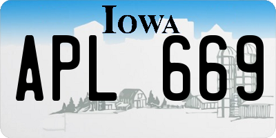 IA license plate APL669