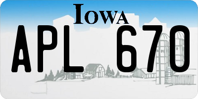 IA license plate APL670