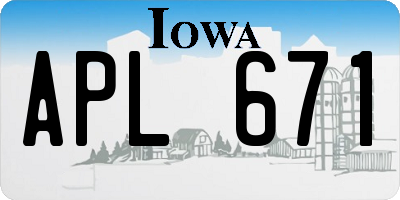 IA license plate APL671