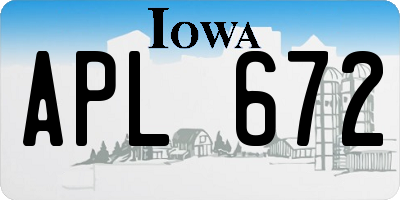 IA license plate APL672