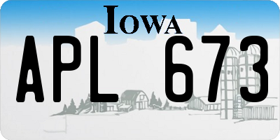 IA license plate APL673