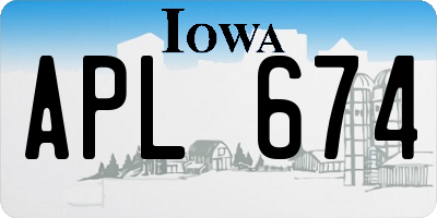 IA license plate APL674