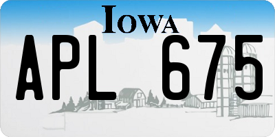 IA license plate APL675