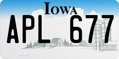 IA license plate APL677