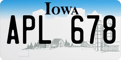 IA license plate APL678