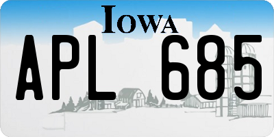 IA license plate APL685