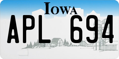 IA license plate APL694