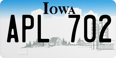 IA license plate APL702