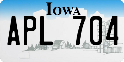 IA license plate APL704