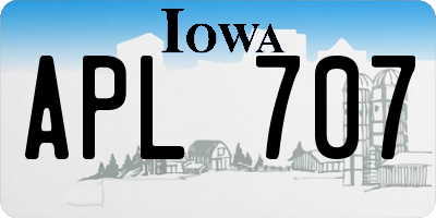 IA license plate APL707