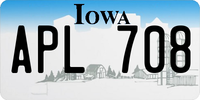 IA license plate APL708