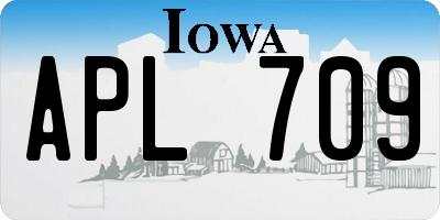 IA license plate APL709