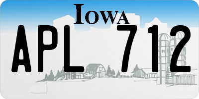 IA license plate APL712