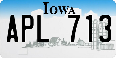 IA license plate APL713