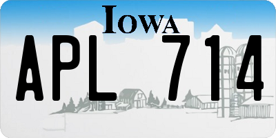 IA license plate APL714