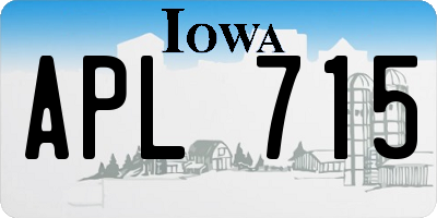 IA license plate APL715
