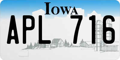 IA license plate APL716
