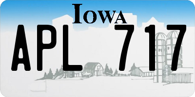 IA license plate APL717