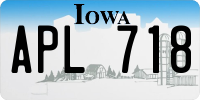 IA license plate APL718
