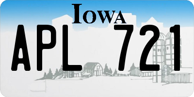 IA license plate APL721