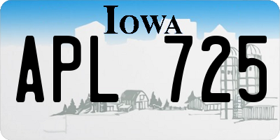 IA license plate APL725