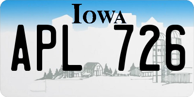 IA license plate APL726