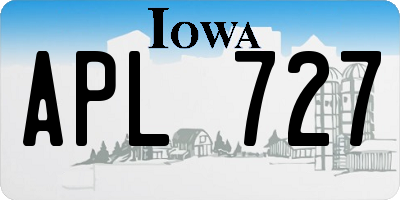 IA license plate APL727