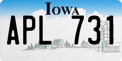 IA license plate APL731