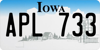 IA license plate APL733