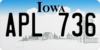 IA license plate APL736