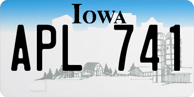 IA license plate APL741