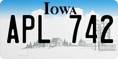 IA license plate APL742